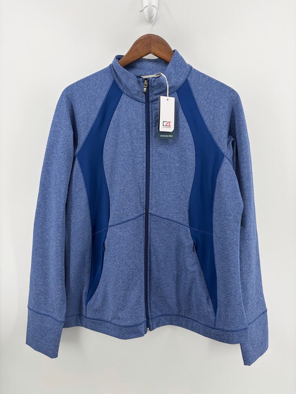 NWT Cutter & Buck Women’s XL Blue DryTec UPF 50+ Full Zip Jacket LCK00018